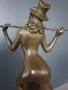 36см-3кг Gory статуетка/френска бронзова скулптура/Арт Нуво фигура кабаретна танцьорка, снимка 9