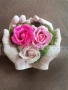 Красив сувенир от гипс с декорация рози, снимка 2