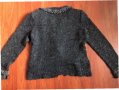 Дамска тъмносива плетена жилетка с дантела, снимка 3