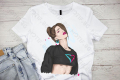 Дамска тениска Motif с цветна щампа жена / Fashion Girl / Style / Мода, снимка 1 - Тениски - 44811897