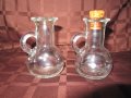стъкло , 2 броя миниатюрни канички,шише за елексир, снимка 1 - Колекции - 35592461