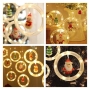 Светещи LED рингове с коледни фигурки, тип завеса 3м, 10 ринга на батерии., снимка 3