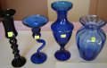 стъклени свещници и вази от цветно стъкло, снимка 1 - Вази - 39437852