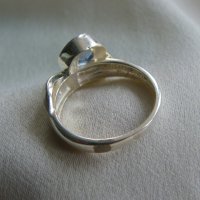 Сребърен пръстен с натурален цейлонски сапфир, снимка 6 - Пръстени - 40322892