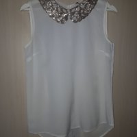 Блуза без ръкав,с яка, снимка 2 - Блузи с дълъг ръкав и пуловери - 29860550