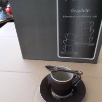 Продавам Френски сервиз за кафе ALINEA GRAPFITE -Нов , снимка 4 - Сервизи - 33715917