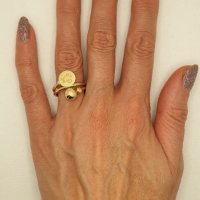 Дамски златни пръстени  с топчета  -14К, снимка 6 - Пръстени - 38938745
