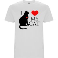 Нова мъжка тениска I Love My Cat, снимка 1 - Тениски - 44493521