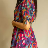 Цветна свежа рокля, снимка 2 - Рокли - 38008385
