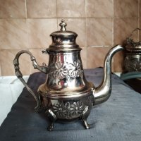 посребрена метална кана за чай,кафе арт деко, снимка 1 - Други ценни предмети - 35427101