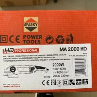 Ъглошлайф Sparky MA 2000 HD , НОВ с 2 ГОДИНИ ГАРАНЦИЯ, снимка 6 - Други инструменти - 30574726