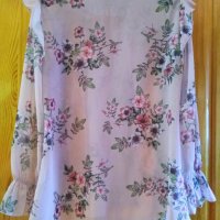 Елегантна блуза-туника в розово ,на цветя,XL, снимка 5 - Блузи с дълъг ръкав и пуловери - 37342874