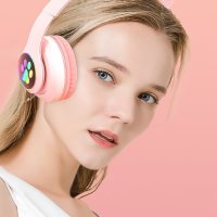2022 RGB Безжични Слушалки Котешки Уши Bluetooth Хит Подарък, снимка 3 - Безжични слушалки - 35214280