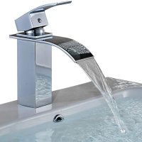 Смесител водопад за мивка за баня в сребърен и черен вариант, снимка 3 - Смесители - 42810052