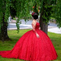 Червена бална рокля , снимка 1 - Рокли - 37063147