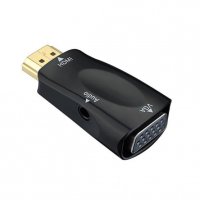 HDMI мъжки към VGA 15 пинов женски адаптер с аудио кабел, снимка 1 - Други - 29516665