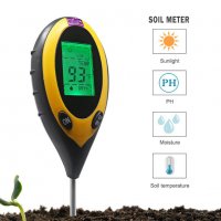 Влагомер за почва PH метър термометър почвен анализатор светломер 4в1, снимка 1 - Градински цветя и растения - 39552751