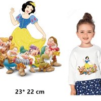 Снежанка и Седемте Джуджета голяма  термо щампа апликация картинка за дреха блуза чанта, снимка 1 - Други - 29236528