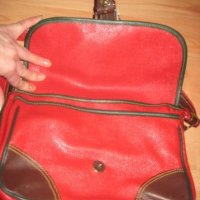 Чанта червена кожа размер 28/17 см, снимка 5 - Чанти - 31918257