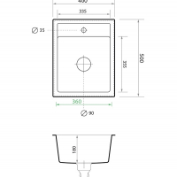 Гранитна Мивка за Кухня модел РИГА Черна - Антибактериална Кухненска мивка , снимка 12 - Мивки - 30065200