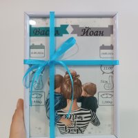 Бебешка визитка в рамка - подарък за новородено , снимка 5 - Ръчно изработени сувенири - 41943805
