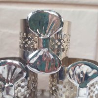Красиви посребрени пръстени за салфетки от Англия , снимка 3 - Антикварни и старинни предмети - 39283945