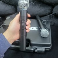 Два безжични микрофона с приемник SM58 Vocal artist Uhf в куфарче, снимка 2 - Микрофони - 39440023
