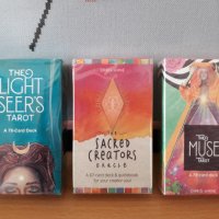 Красиви таро карти:Light Seers Tarot&Muse Tarot&Sacred Creators Oracle, снимка 1 - Карти за игра - 34405870