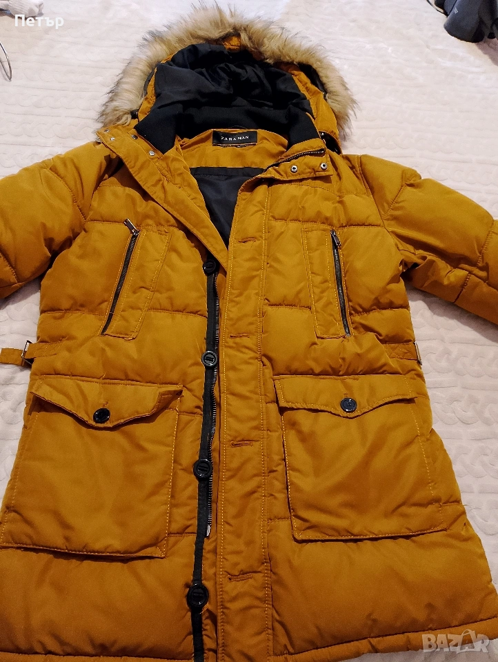 Продавам мъжко зимно яке с качулка Zara Man, снимка 1