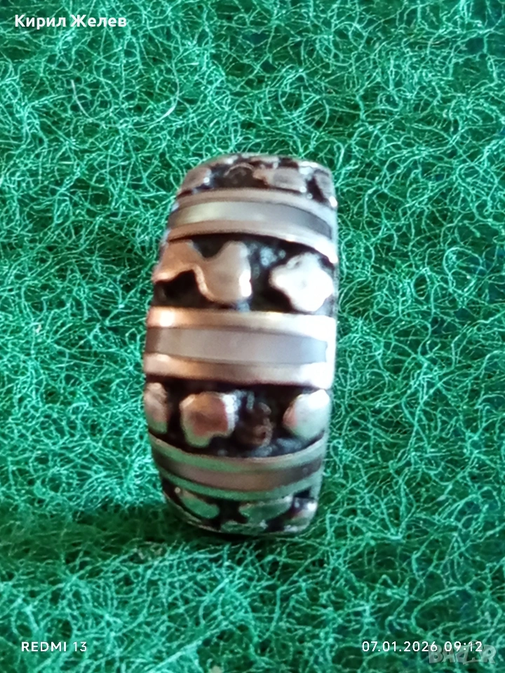 Винтидж сребърен пръстен красива орнаментика ювелирна изработка 41761, снимка 1