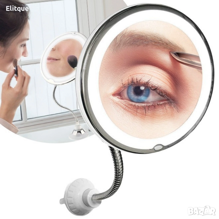 Оптично огледало с LED светлина, вакуумно захващане и10x оптично увеличение, снимка 1