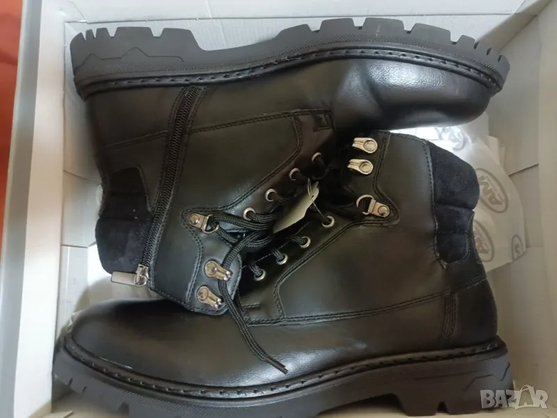 AM SHOE мъжки 44 номер Непромокаеми боти  черни с цип, снимка 1