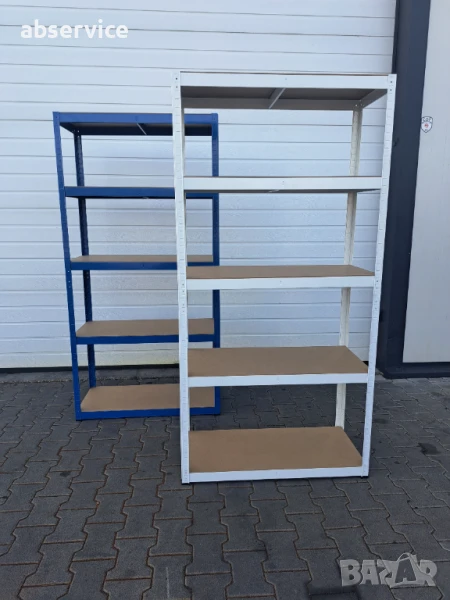 Бял/Син стелаж 180x90x40, 175кг | Черен/Бял стелаж 180x120x40, 100кг, снимка 1