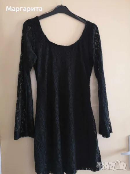 Нова черна дантелена рокля с етикет, снимка 1
