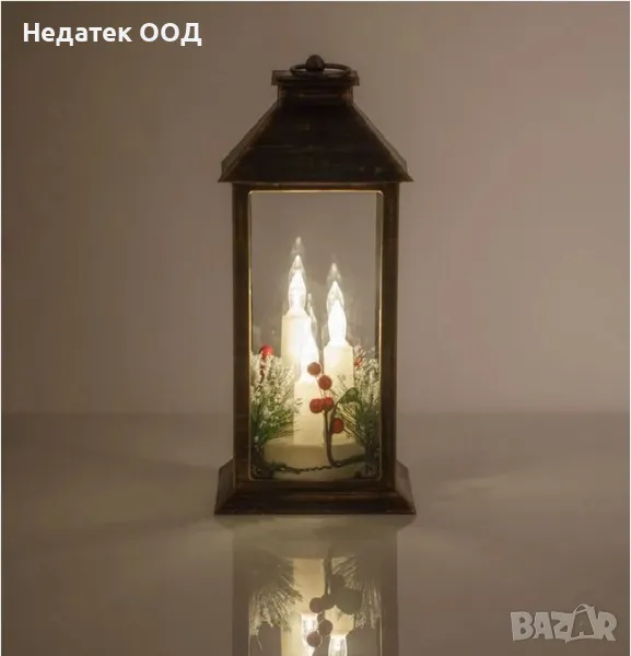 Коледен, декоративен, фенер, Плодове, 14x14x32cm, снимка 1