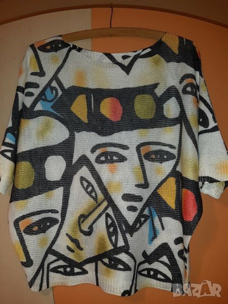  Тънка плетена блуза, оригинален дизайн, снимка 1