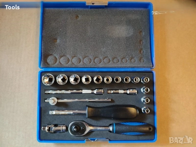 LASER TOOLS гедоре /гидория 1/4 19части вложки камъни комплект, снимка 1