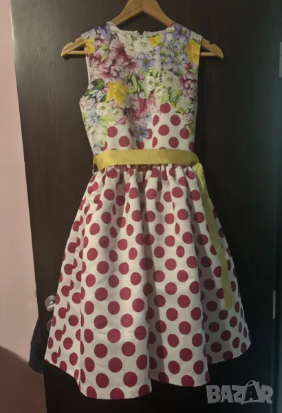 Официална рокля с цветя, снимка 1