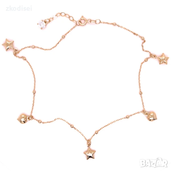 Златна дамска гривна за крак 2,62гр. 28,0см. 14кр. проба:585 модел:32284-6, снимка 1