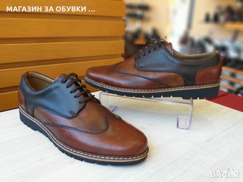 МЪЖКИ ОБУВКИ-ЕСТЕСТВЕНА КОЖА-БЪЛГАРИЯ - код:21Р02, снимка 1
