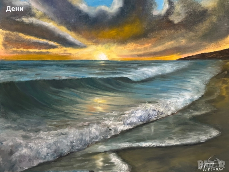 Картина с маслени бои 40/50- “Копринена вода”, снимка 1