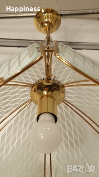 Абажур (Полилей) метален с 6 стъкла и Нова LED крушка Е27 9W 4000K, снимка 1