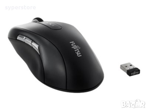 Мишка Безжична Блутут Fujitsu WI960 Черна LED сензор 2000dpi 10btns Wireless Blue LED Mouse, снимка 1