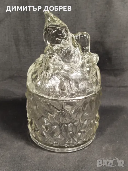 СТАРА РЕТРО СОЦ НРБ СТЪКЛЕНА ЗАХАРНИЦА ДЖУДЖЕ БЕЛОСЛАВ , снимка 1