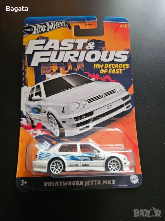 Hot Wheels The Fast and the Furious 2024 Volkswagen Jetta MK3 – 1:64, снимка 1