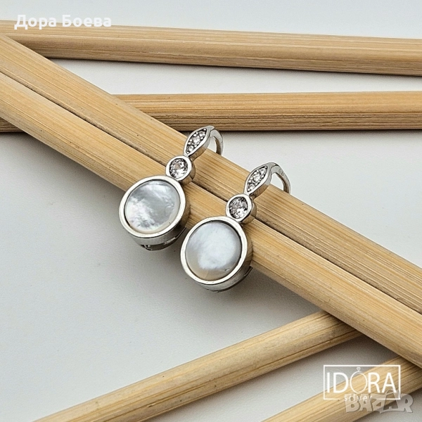 Сребърни обеци: "Мелия", снимка 1