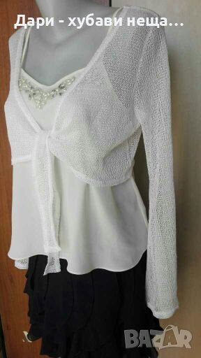 Къса бяла жилетка🍀❤M/L,L❤🍀арт.4200, снимка 1