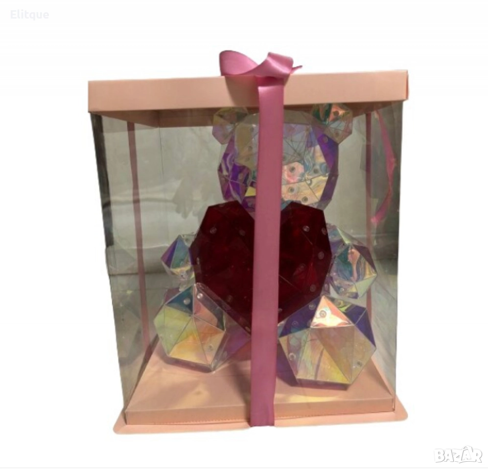 Светещо коледно мече с ефектен дизайн – празнична магия в кутия, снимка 1