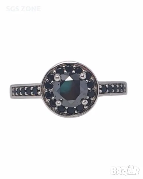 Пръстен с Черен Естественен Диамант, снимка 1