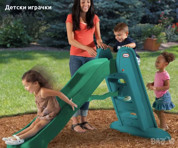 Детска пързалка сгъваема Little Tikes, зелена, снимка 1